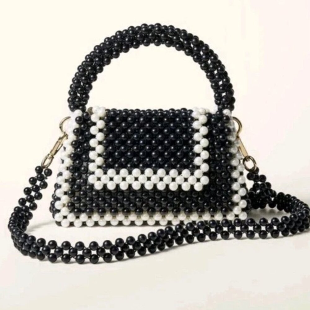 Kate Spade x Target Colorblock Pearls and Black beads Crossbody Bag - NWT